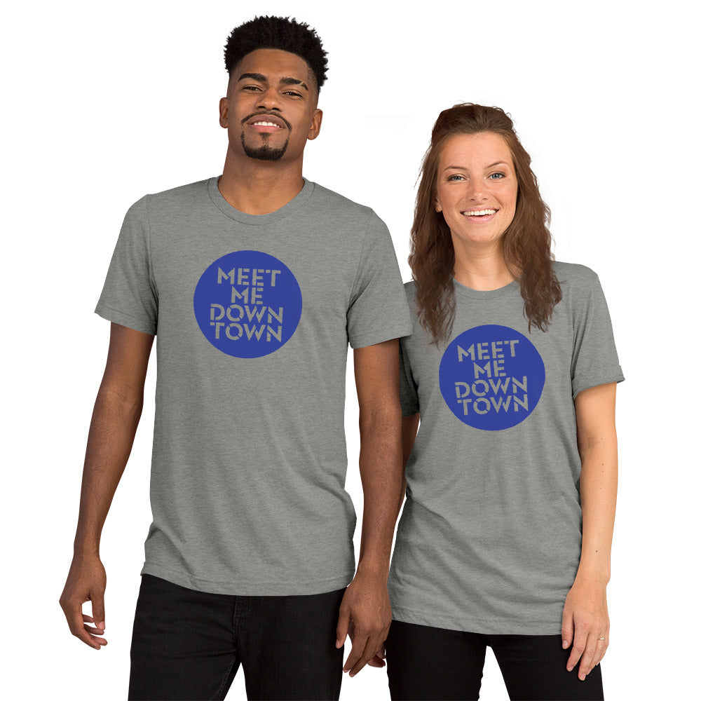 "Meet Me Downtown" Blue Unisex Short Sleeve T-shirt