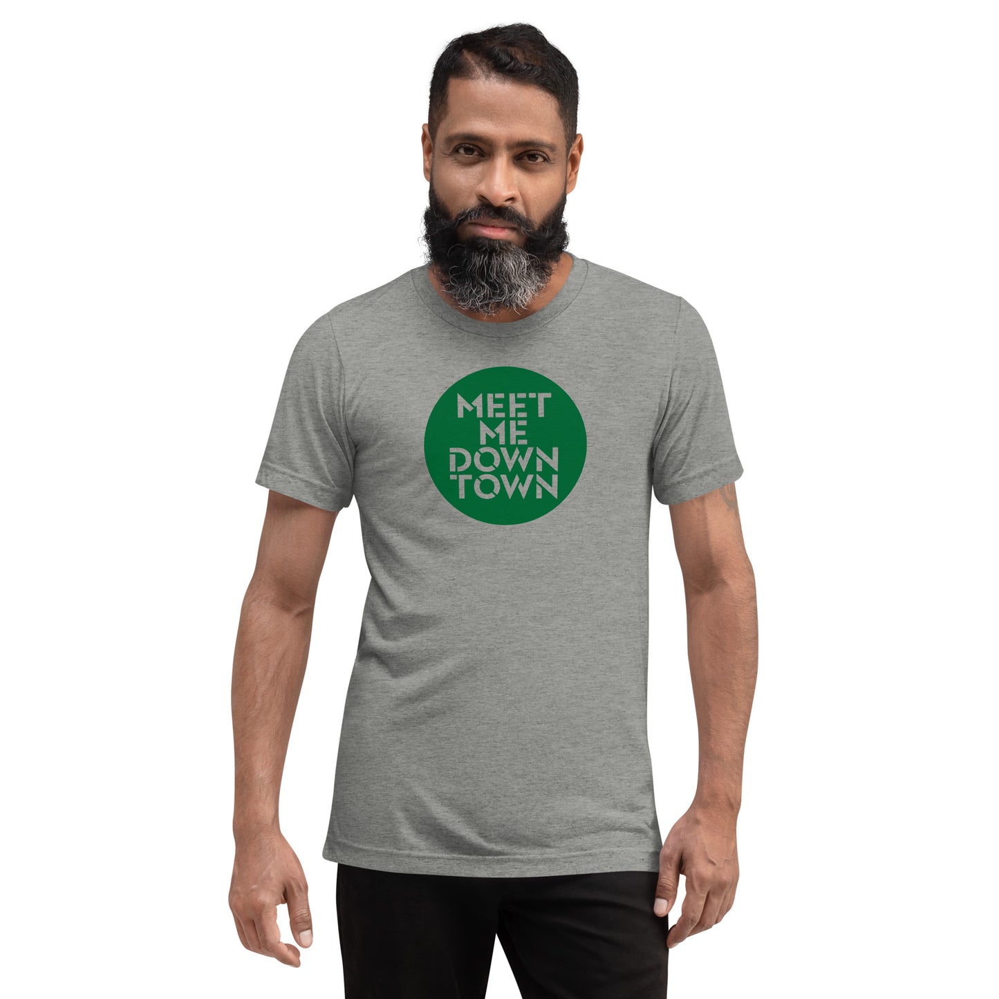 "Meet Me Downtown" Green Unisex Short Sleeve T-shirt