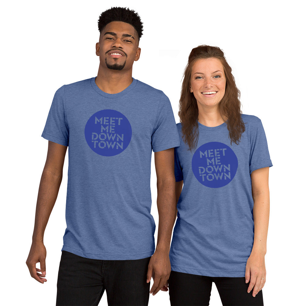 "Meet Me Downtown" Blue Unisex Short Sleeve T-shirt