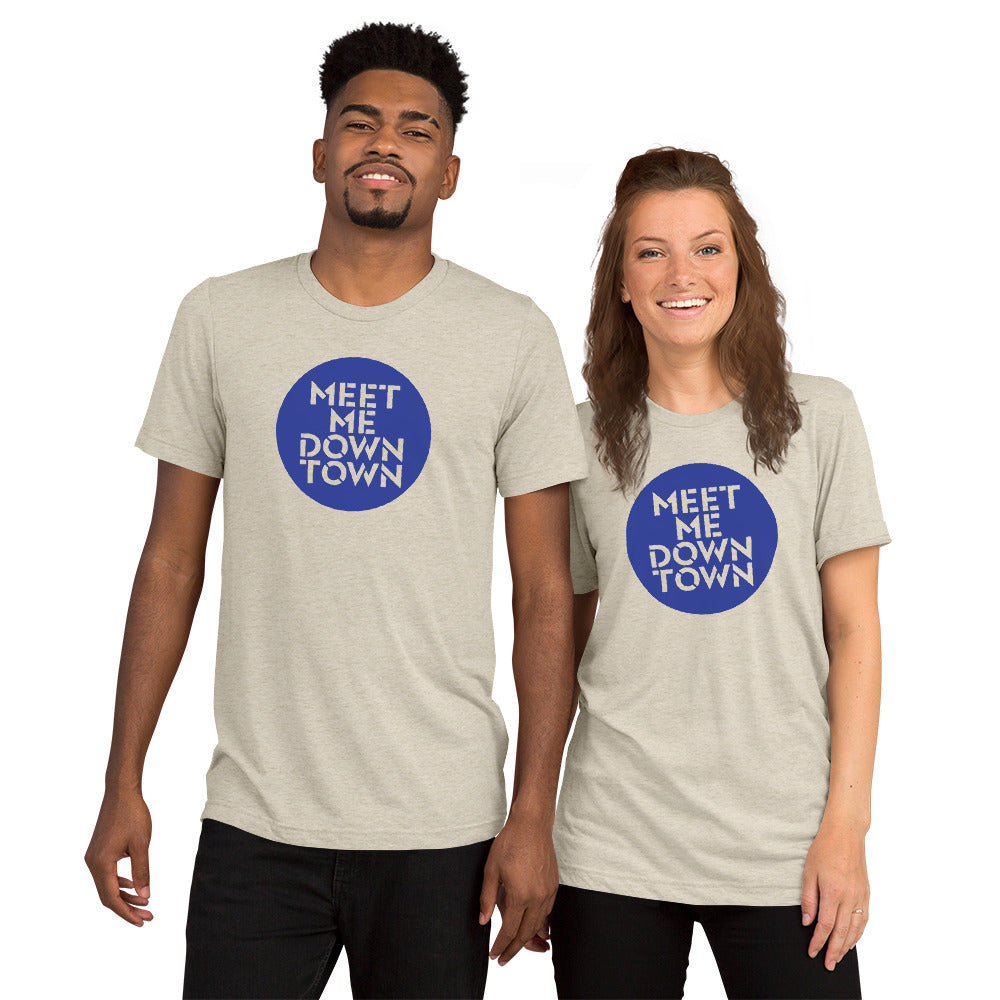 "Meet Me Downtown" Blue Unisex Short Sleeve T-shirt