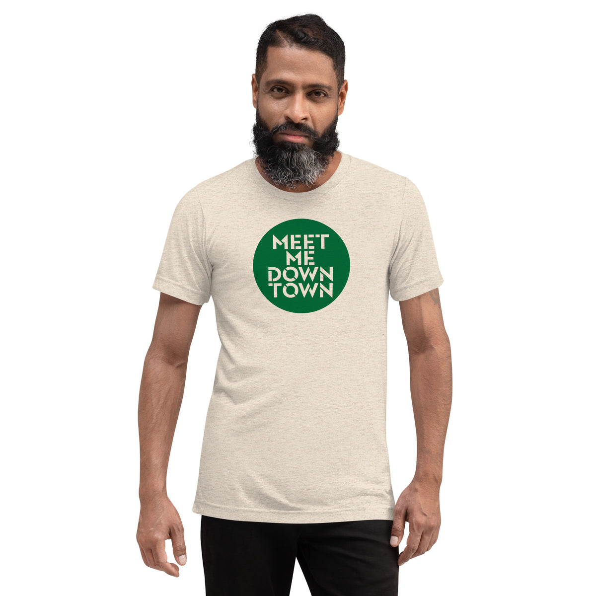 "Meet Me Downtown" Green Unisex Short Sleeve T-shirt