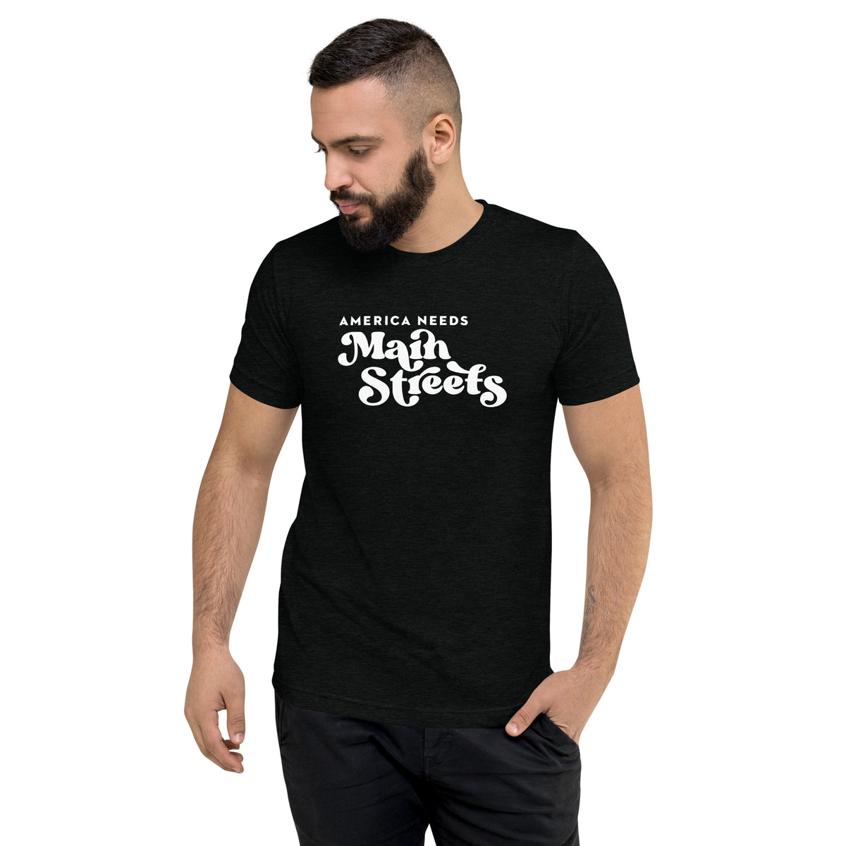 "America Needs Main Streets" Unisex Short Sleeve T-shirt