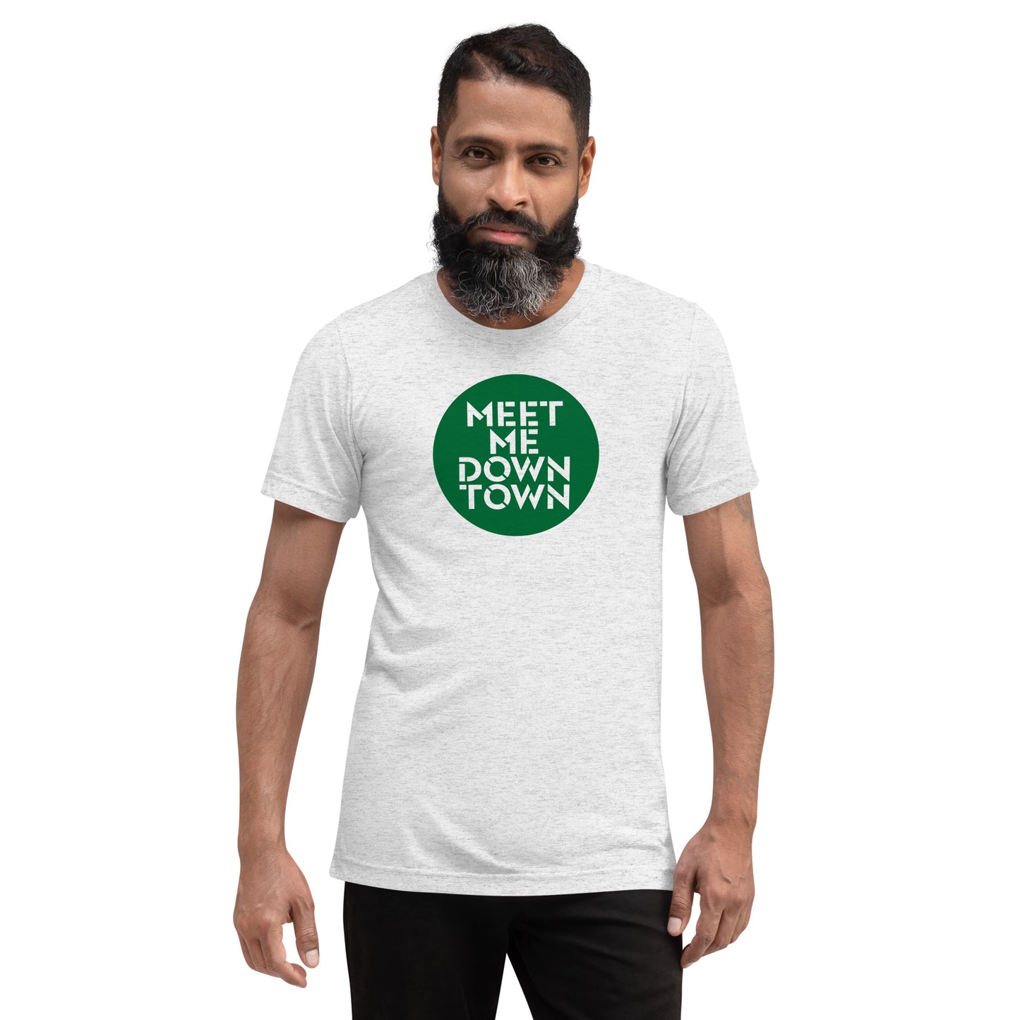 "Meet Me Downtown" Green Unisex Short Sleeve T-shirt