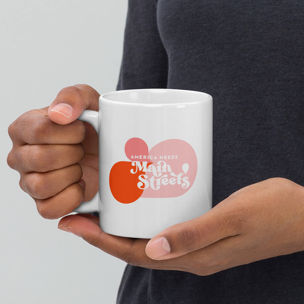 "America Needs Main Streets" Multi-Color White Glossy Mug