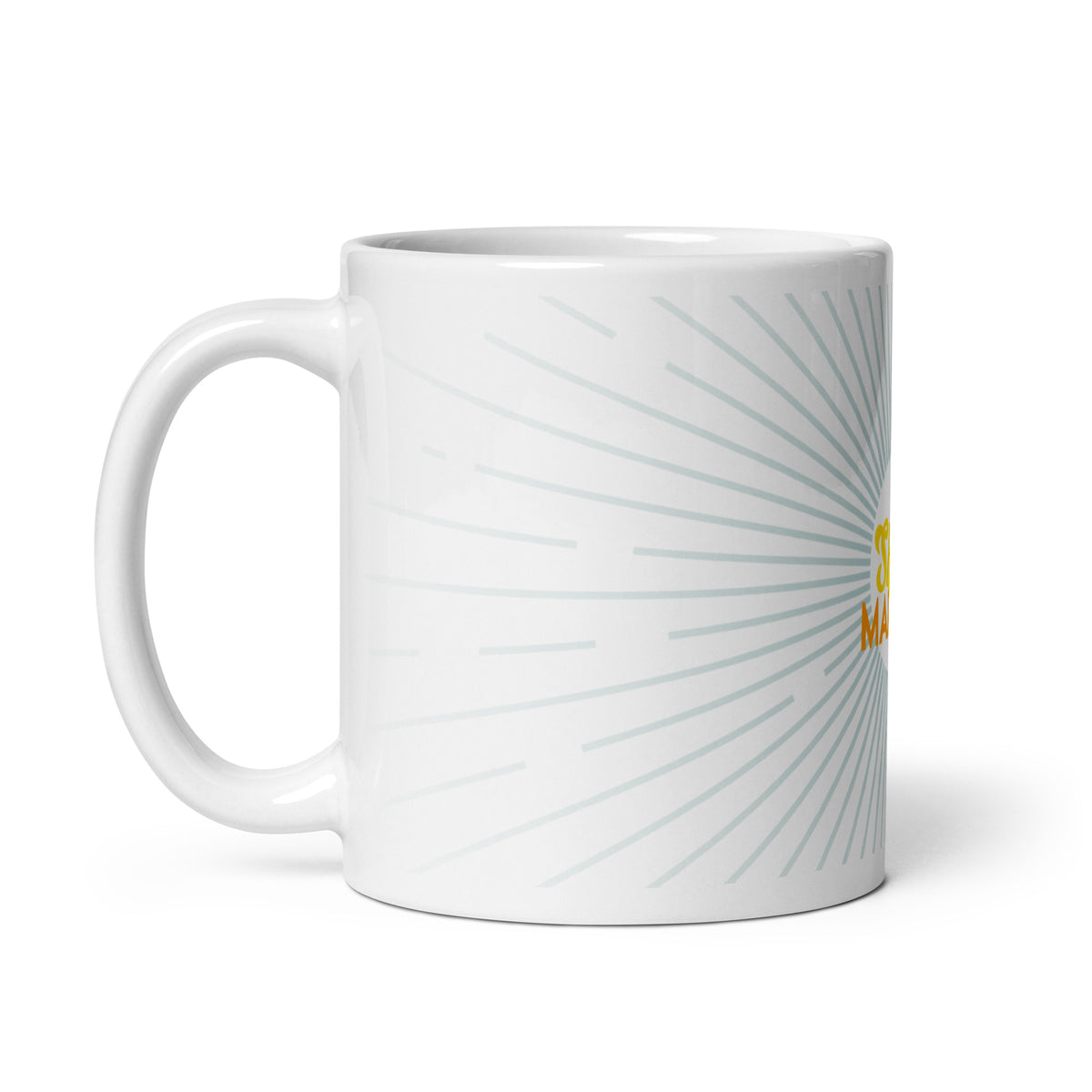 "Shop Main Street" White & Blue Glossy Mug