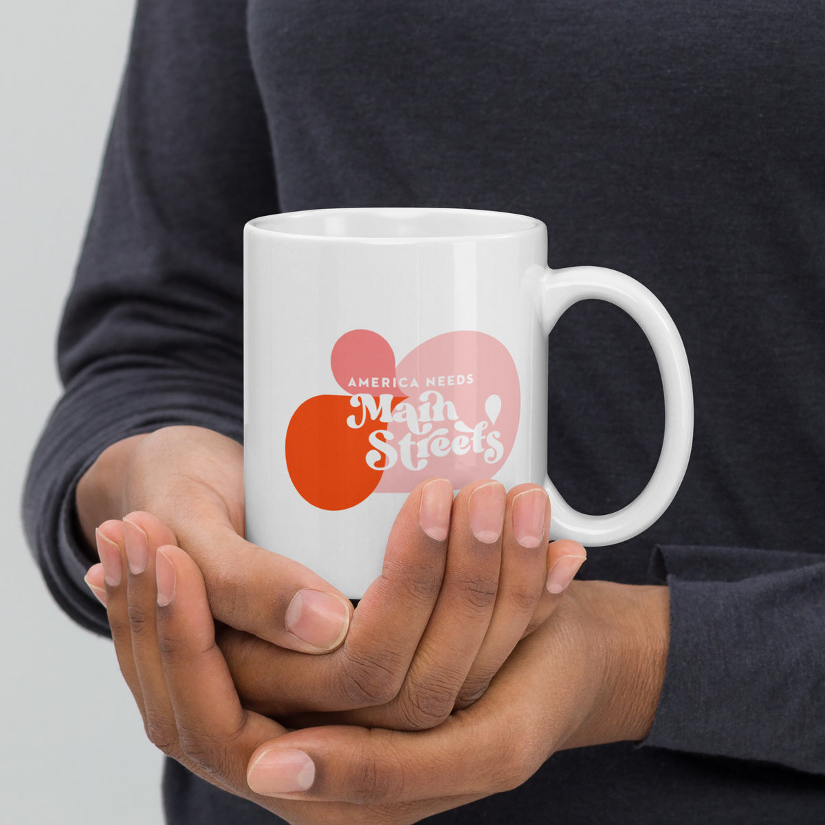 "America Needs Main Streets" Multi-Color White Glossy Mug
