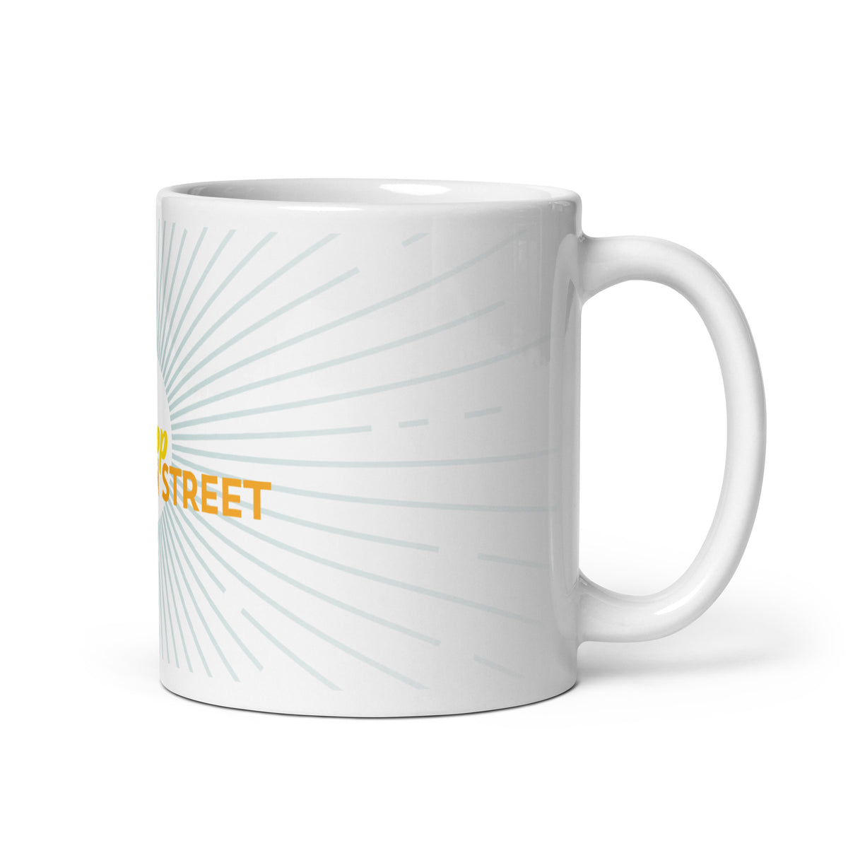 "Shop Main Street" White & Blue Glossy Mug