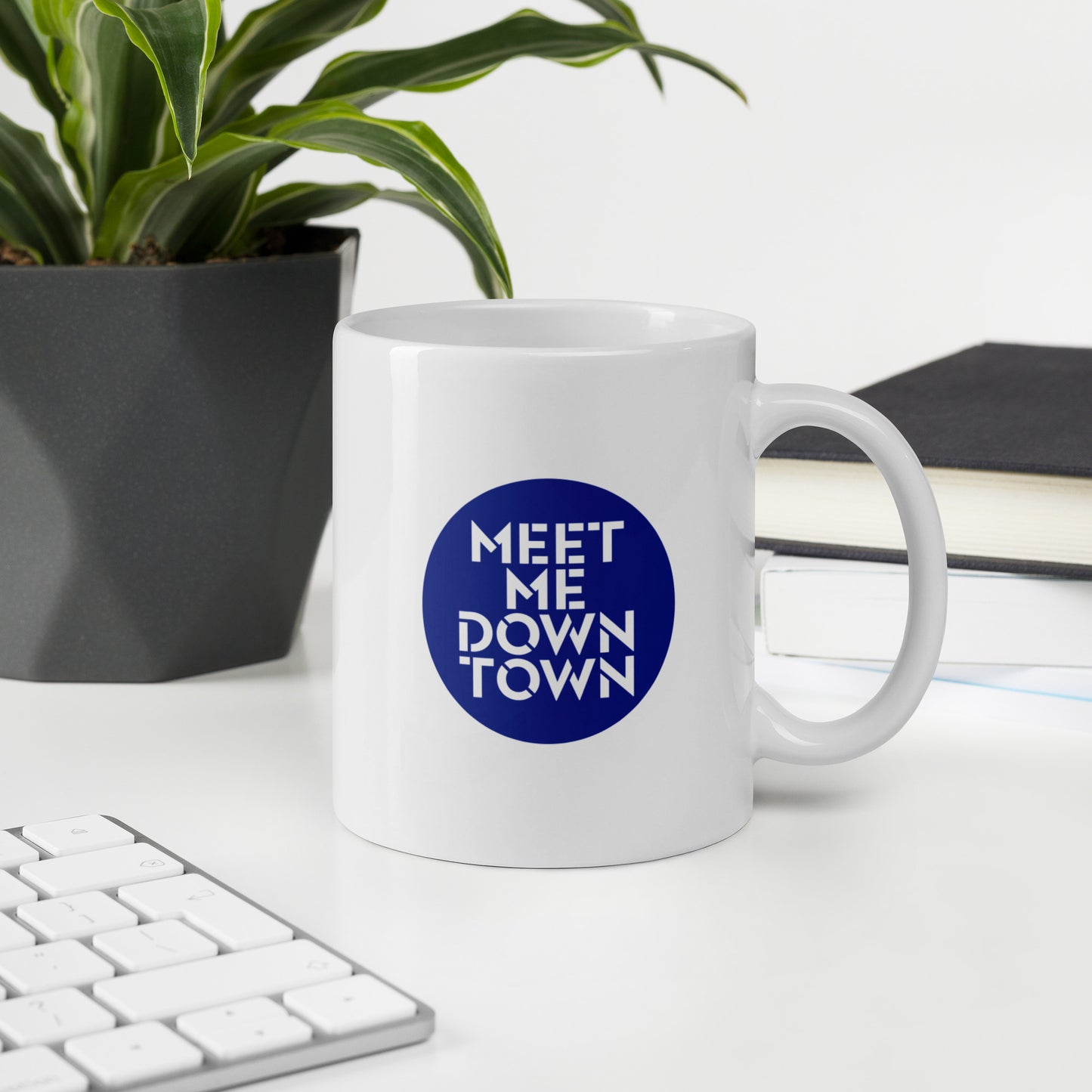"Meet Me Downtown" White Glossy Mug