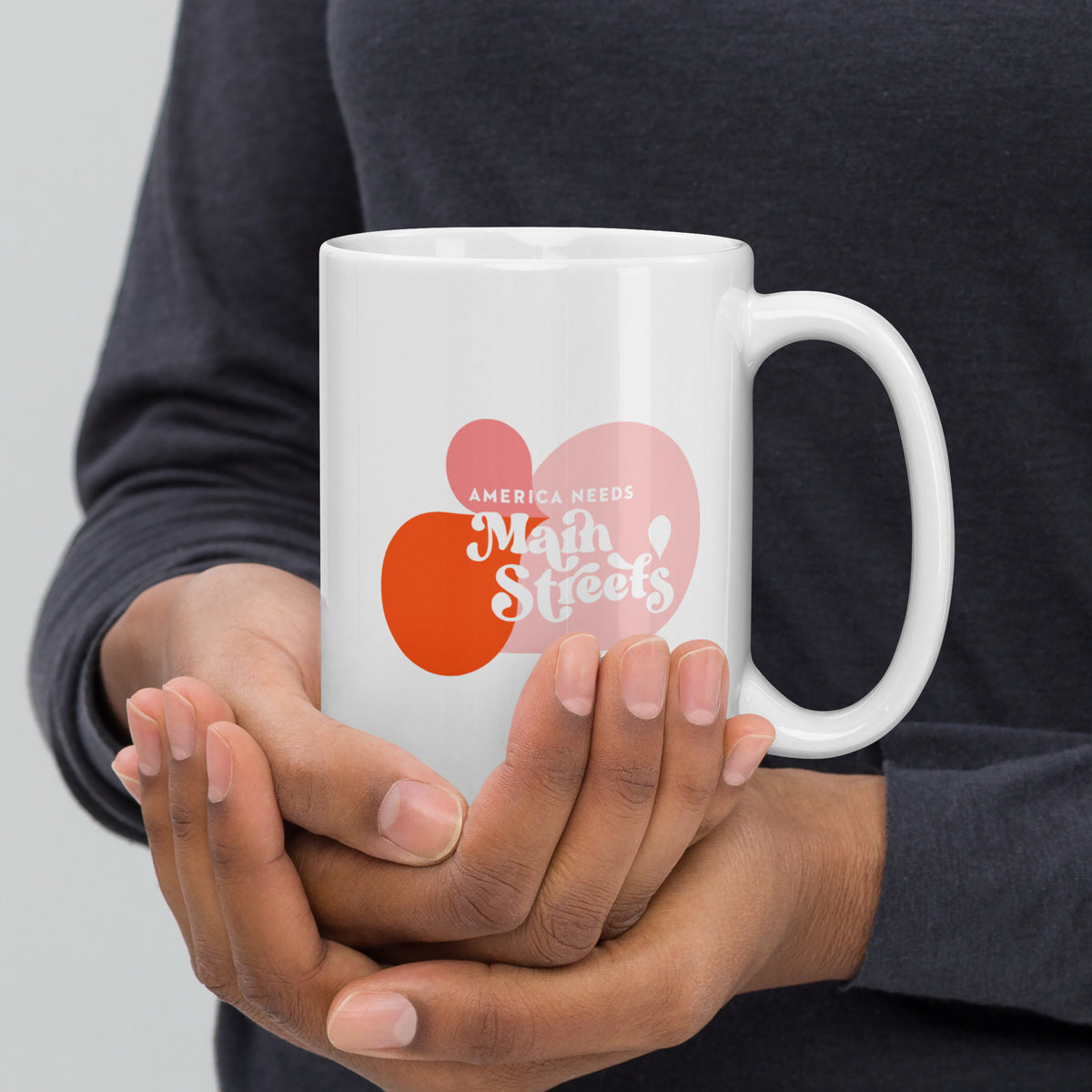 "America Needs Main Streets" Multi-Color White Glossy Mug