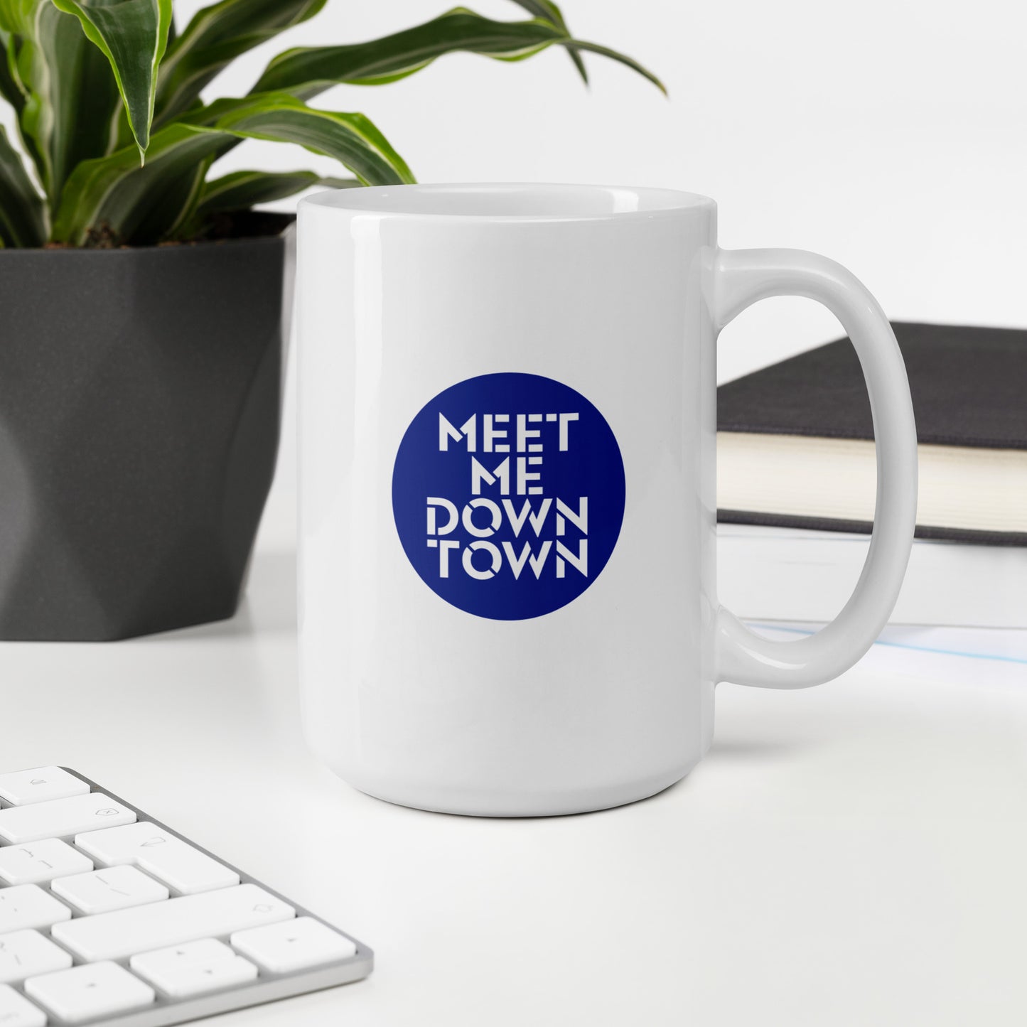"Meet Me Downtown" White Glossy Mug