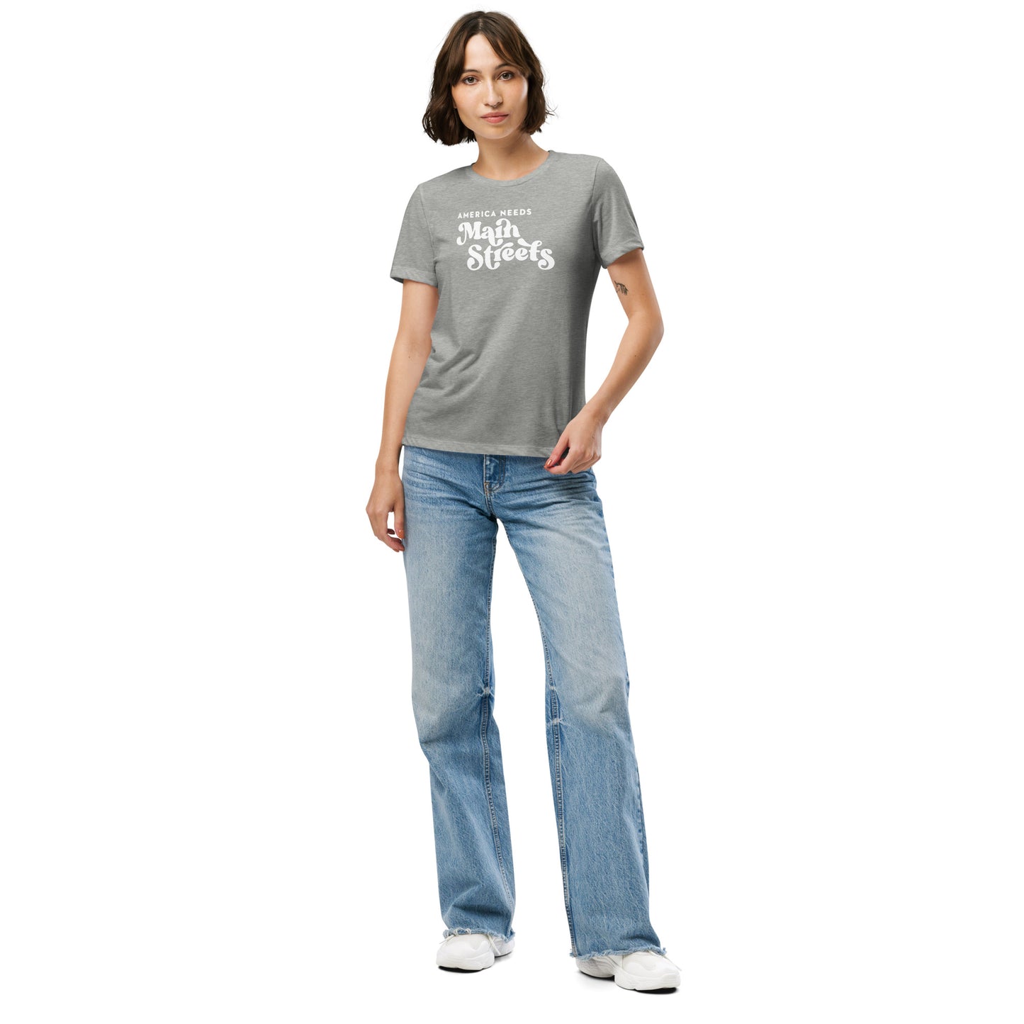 "America Needs Main Streets" Women’s Relaxed Tri-blend T-shirt