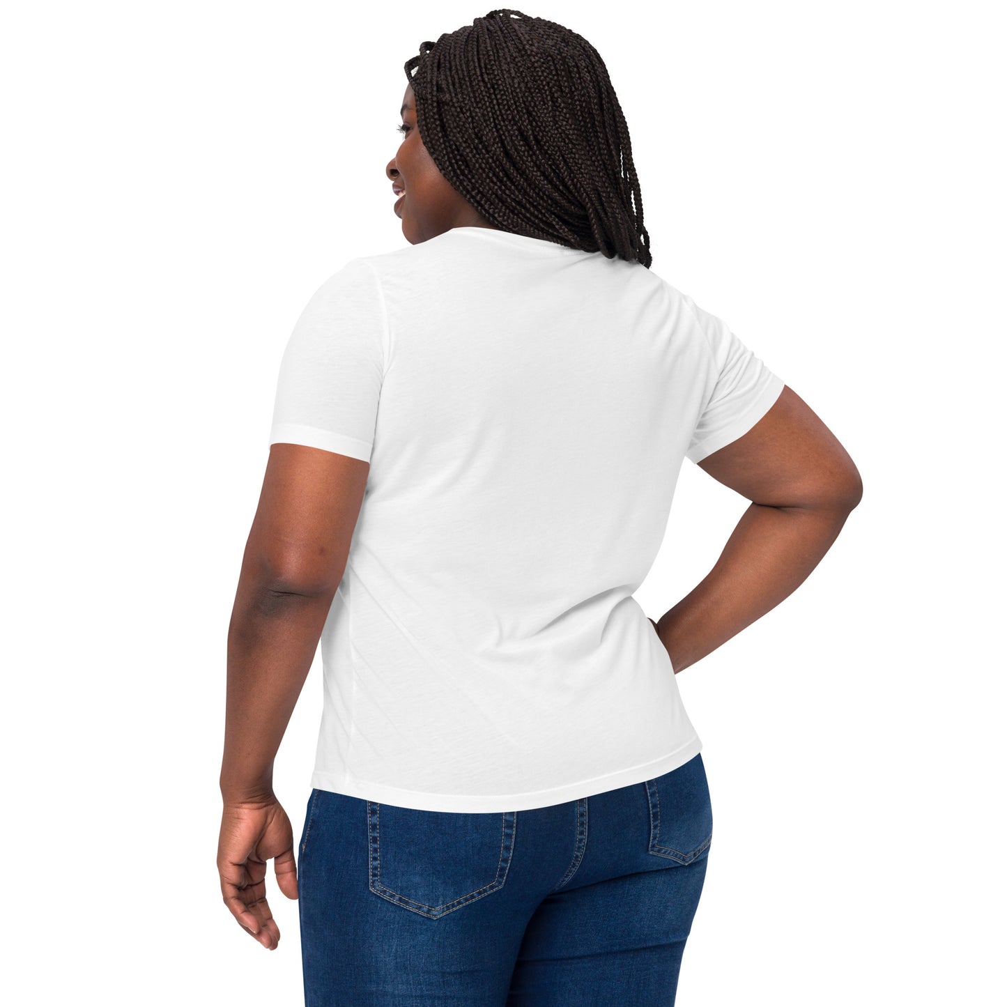 "America Needs Main Streets' White & Orange Women’s Relaxed Tri-Blend t-shirt