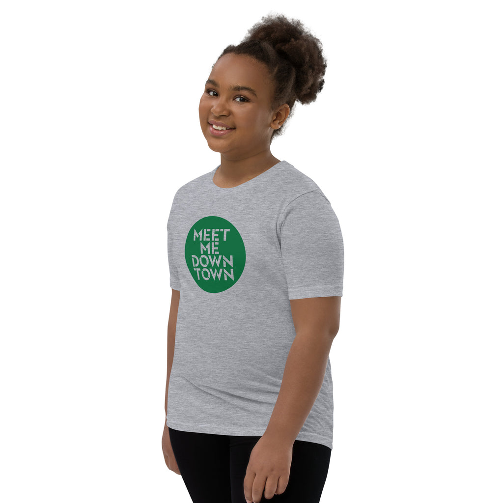 "Meet Me Downtown" Green Youth Short Sleeve T-Shirt