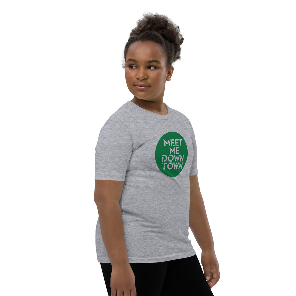 "Meet Me Downtown" Green Youth Short Sleeve T-Shirt