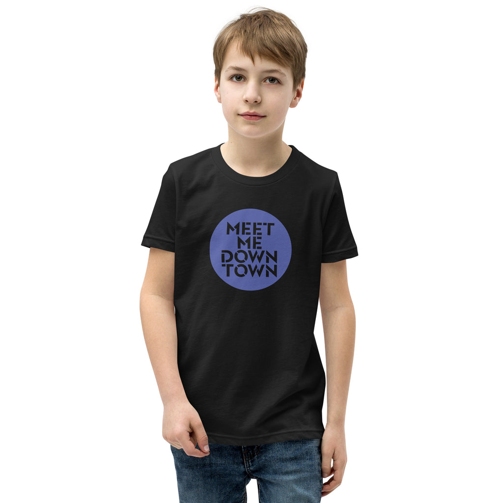"Meet Me Downtown" Blue Youth Short Sleeve T-Shirt