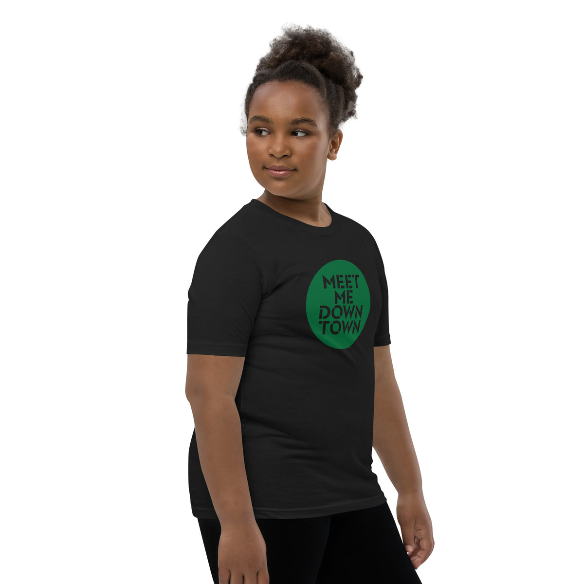 "Meet Me Downtown" Green Youth Short Sleeve T-Shirt