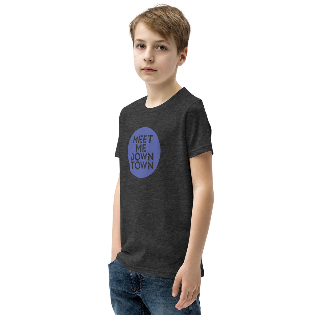 "Meet Me Downtown" Blue Youth Short Sleeve T-Shirt