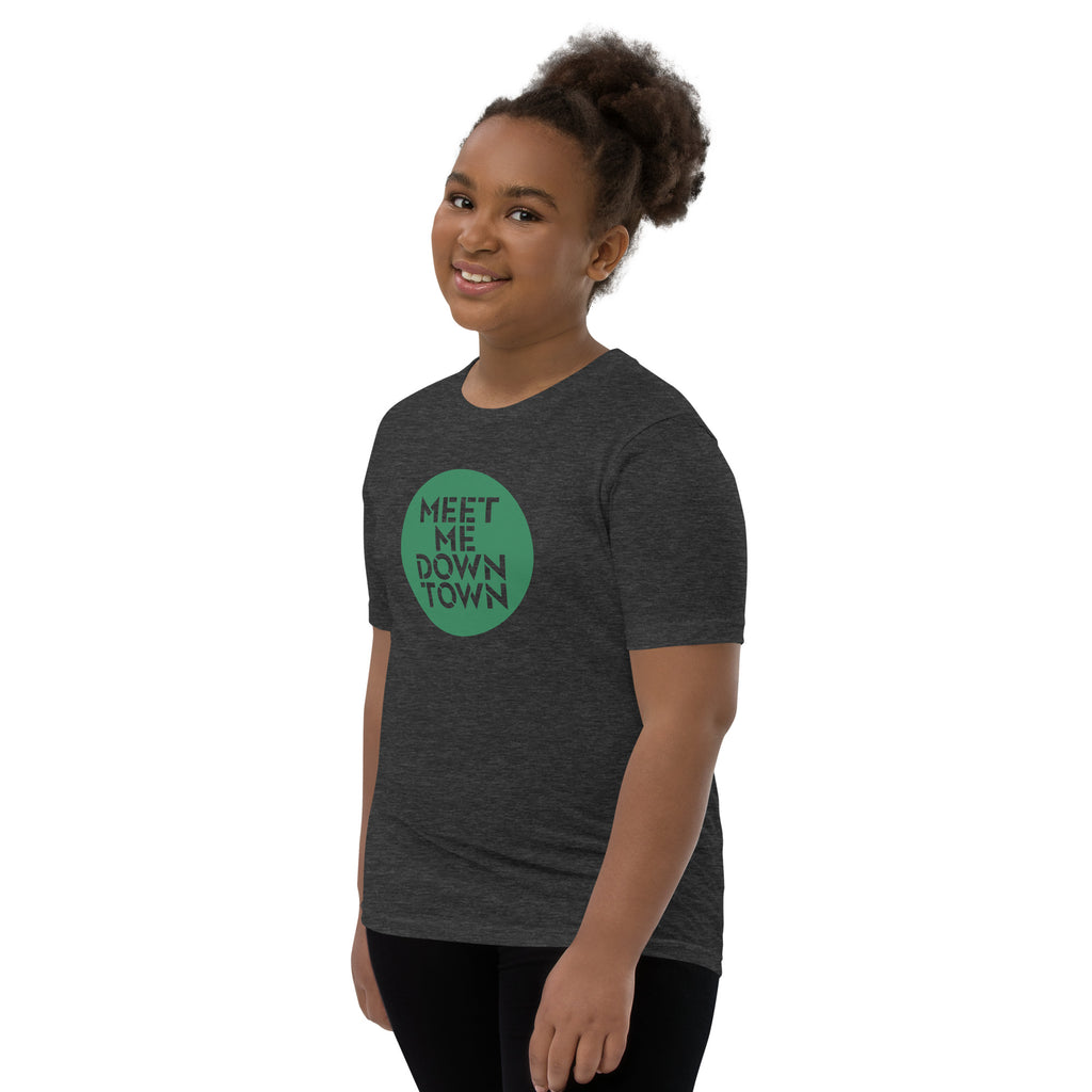 "Meet Me Downtown" Green Youth Short Sleeve T-Shirt