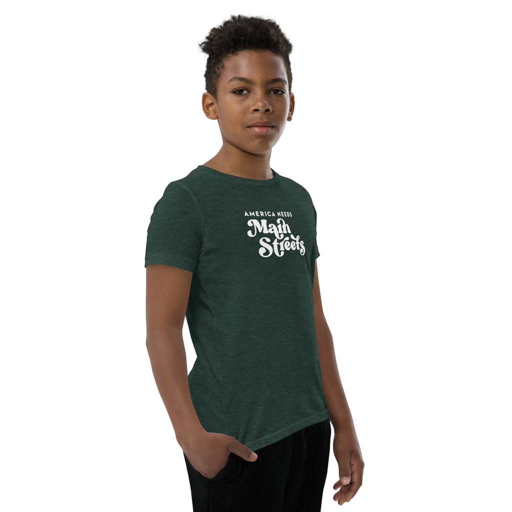 "America Needs Main Streets" Youth Short Sleeve T-Shirt