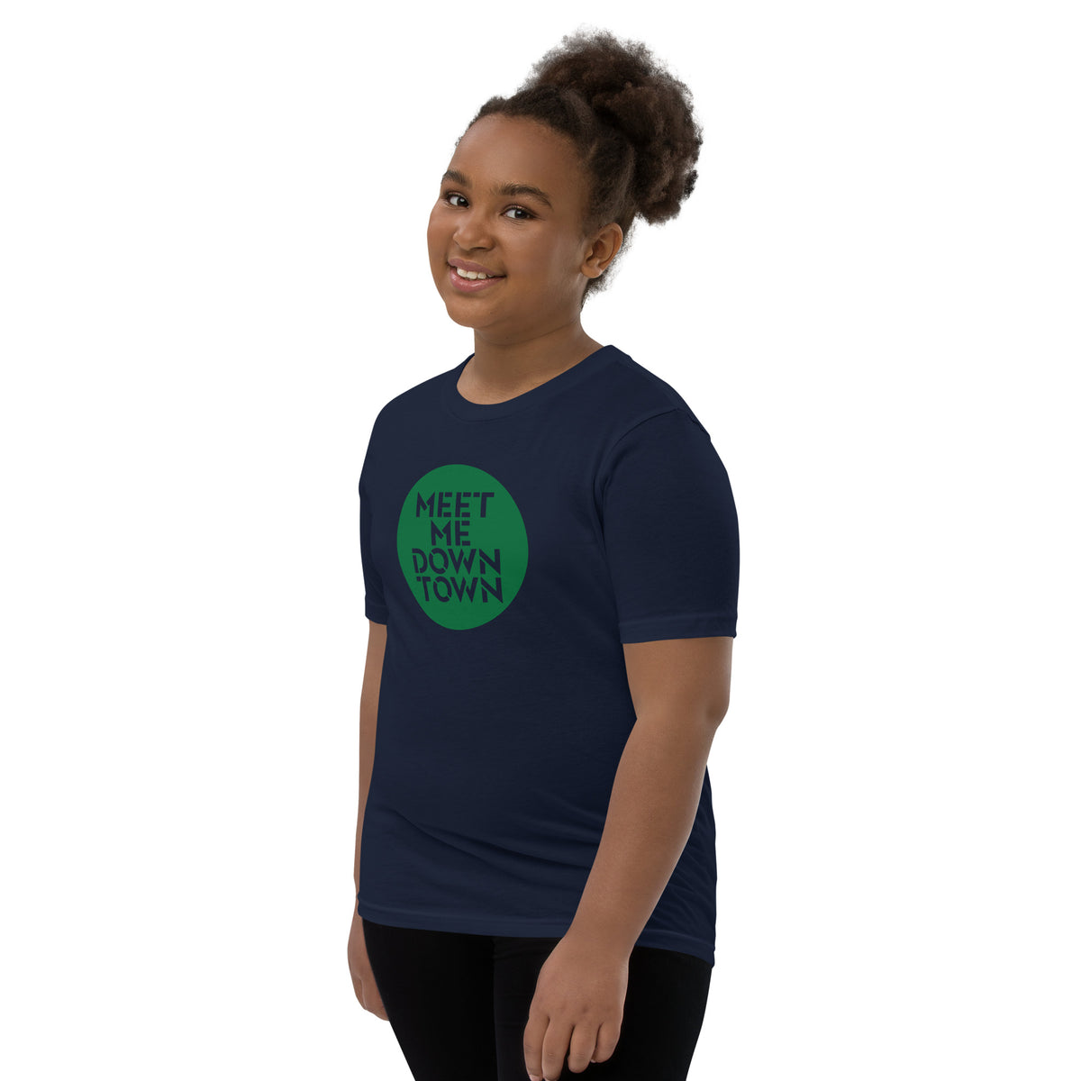 "Meet Me Downtown" Green Youth Short Sleeve T-Shirt