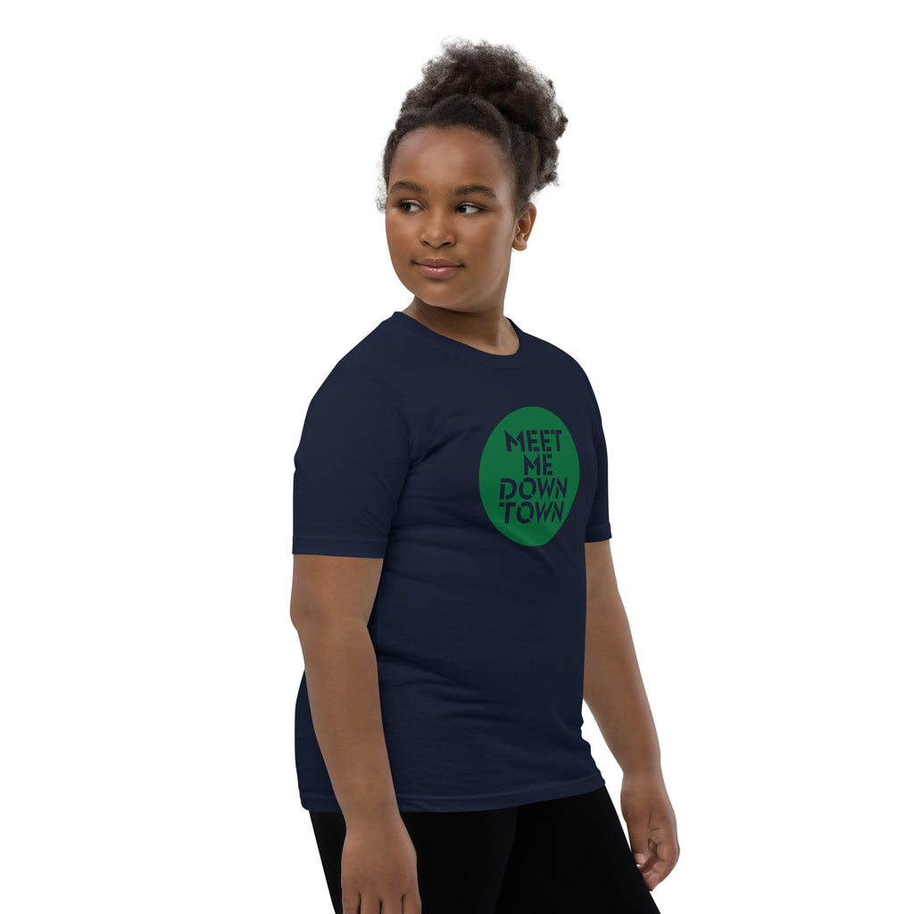 "Meet Me Downtown" Green Youth Short Sleeve T-Shirt
