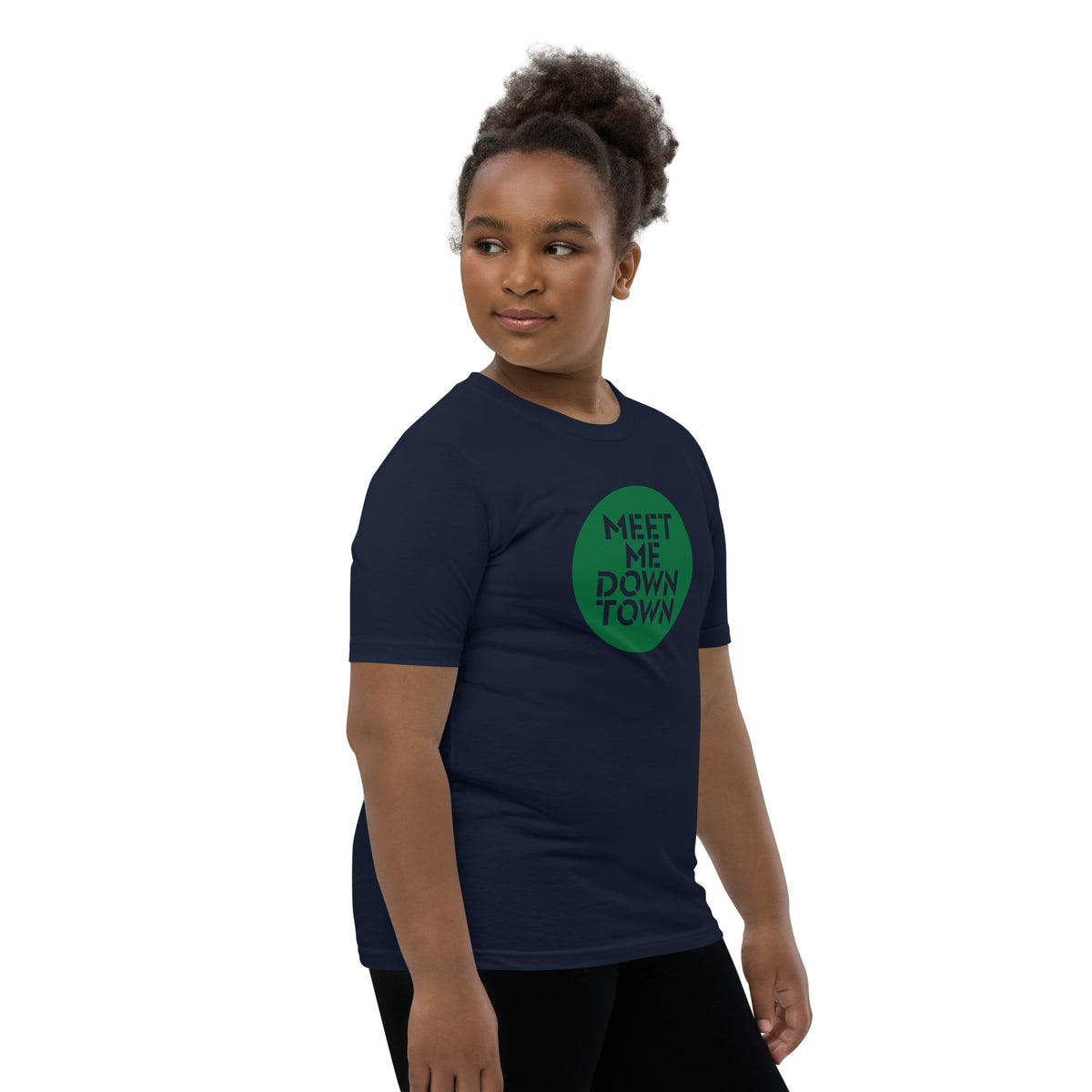 "Meet Me Downtown" Green Youth Short Sleeve T-Shirt