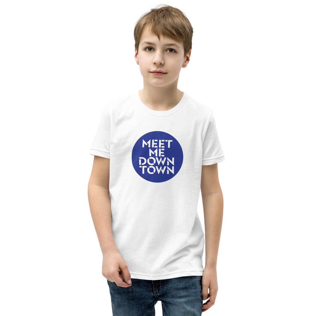 "Meet Me Downtown" Blue Youth Short Sleeve T-Shirt