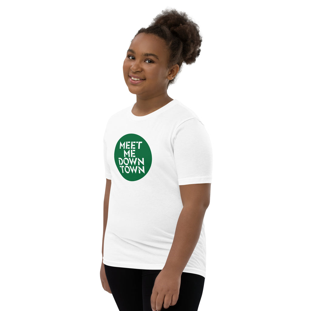 "Meet Me Downtown" Green Youth Short Sleeve T-Shirt