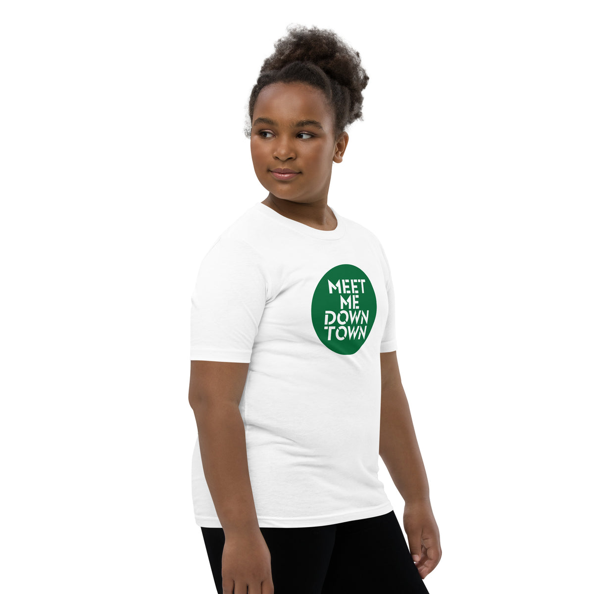 "Meet Me Downtown" Green Youth Short Sleeve T-Shirt
